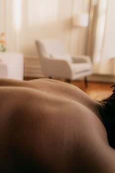 A serene acupuncture therapy session focusing on holistic healing and relaxation.