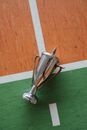 Stainless Steel Vacuum Flask on Green Table