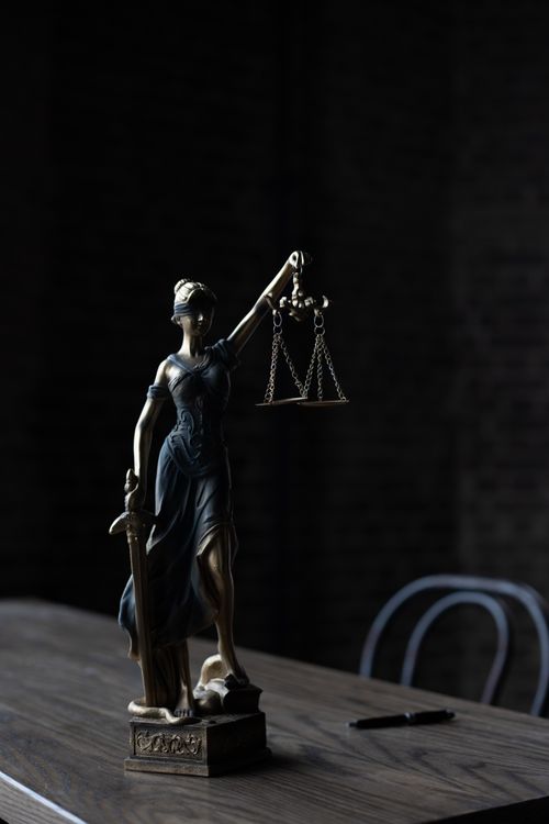 An image of a lady justice statue