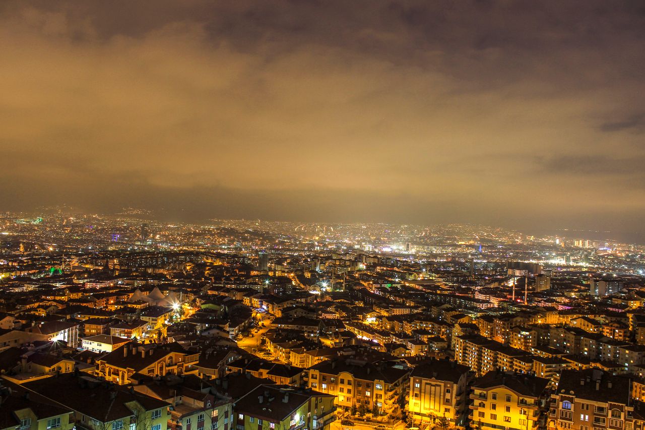 breathtaking panoramic cityscape showcasing illuminated urban skyline