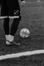 Person in Red and White Soccer Jersey Shirt and Black Shorts Standing on Soccer Field