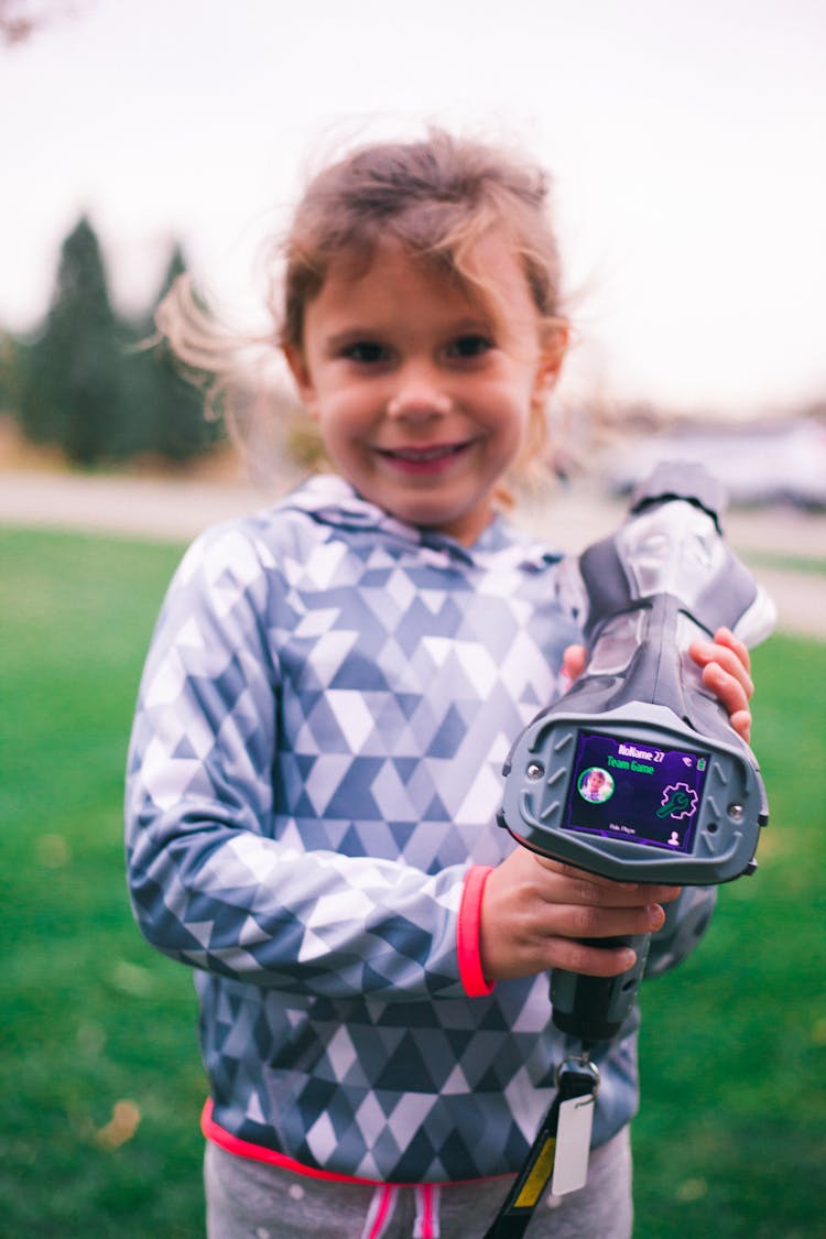 A Girl Playing Laser Tag