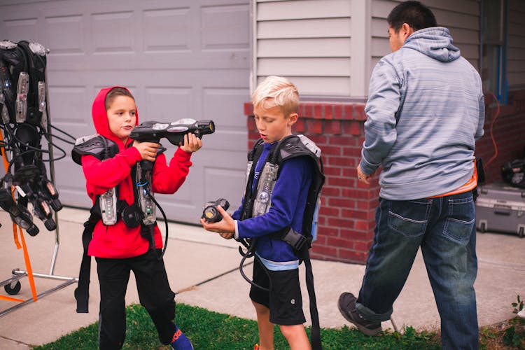 Children Playing Laser Tag