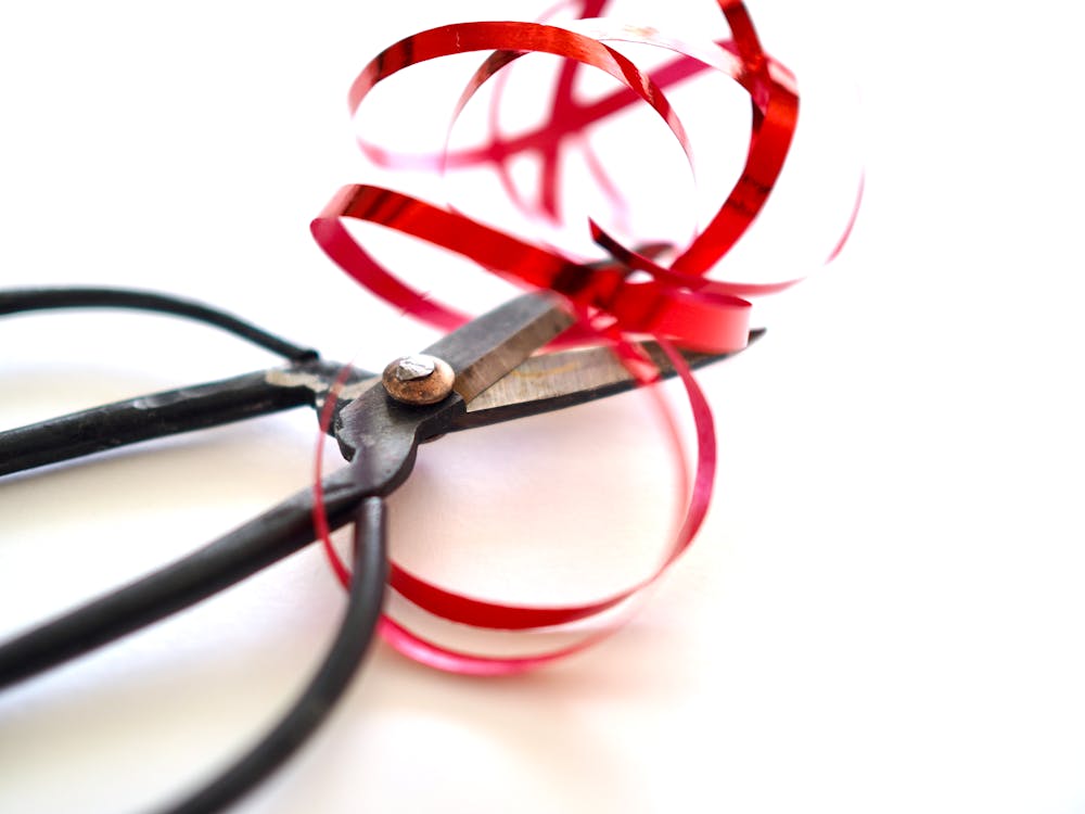 Close-Up Shot of a Black Scissor 