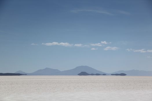 Red, green, white lagoons drive — Salar de Uyuni