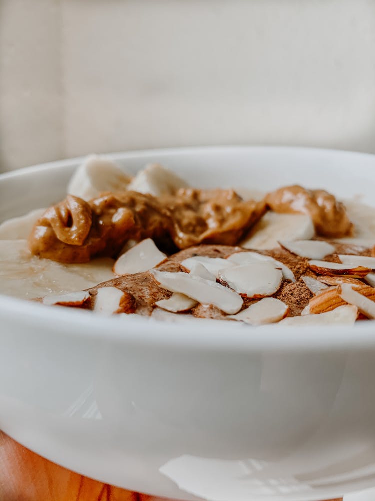 White Ceramic Bowl With Cereals