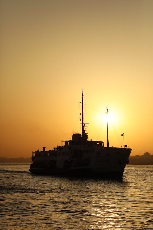 바다, 배, 새벽의 무료 스톡 사진
