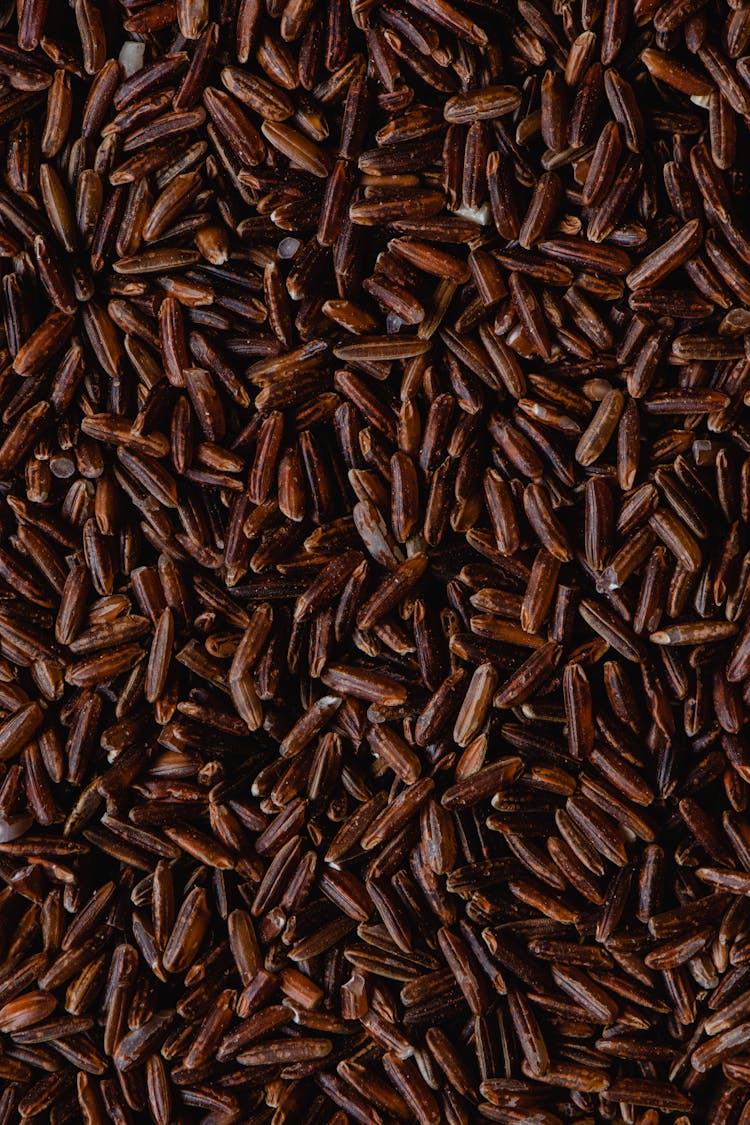 Close-Up Shot Red Rice Grains