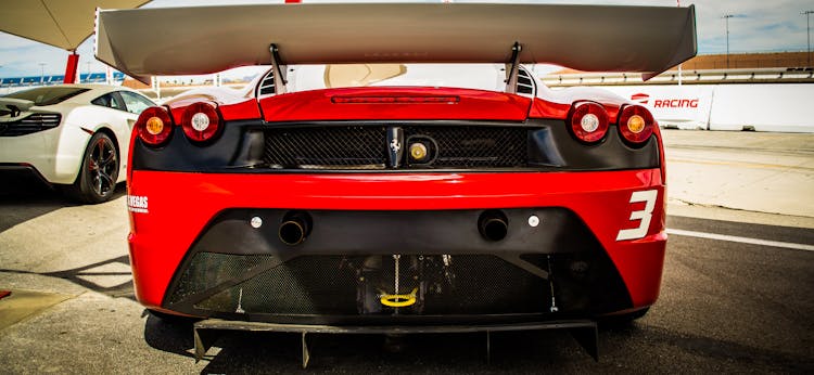 Red Racing Car With Spoiler