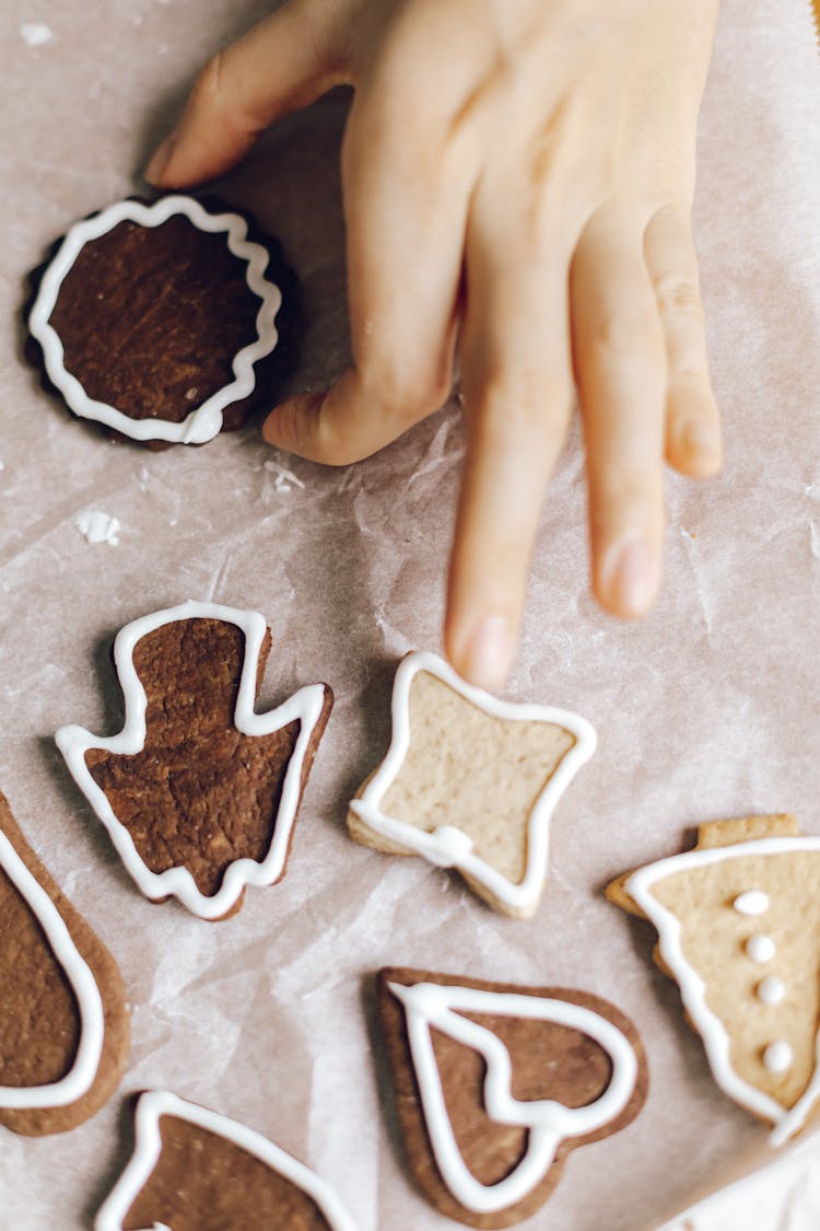 Cookies On A Parchment Paper 