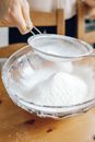 White Powder in Clear Glass Bowl