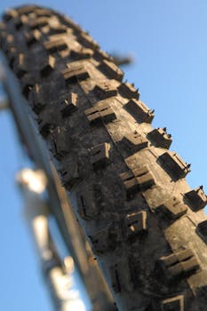 Macro Photography of Bicycle Tire