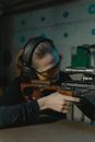 Focused Woman Aiming for the Target