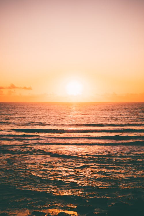 Free Scenic View of a Beach during Sunset Stock Photo