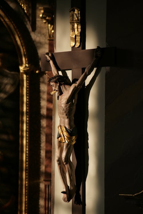 Free Close-up of a Figurine of Jesus on the Cross Stock Photo