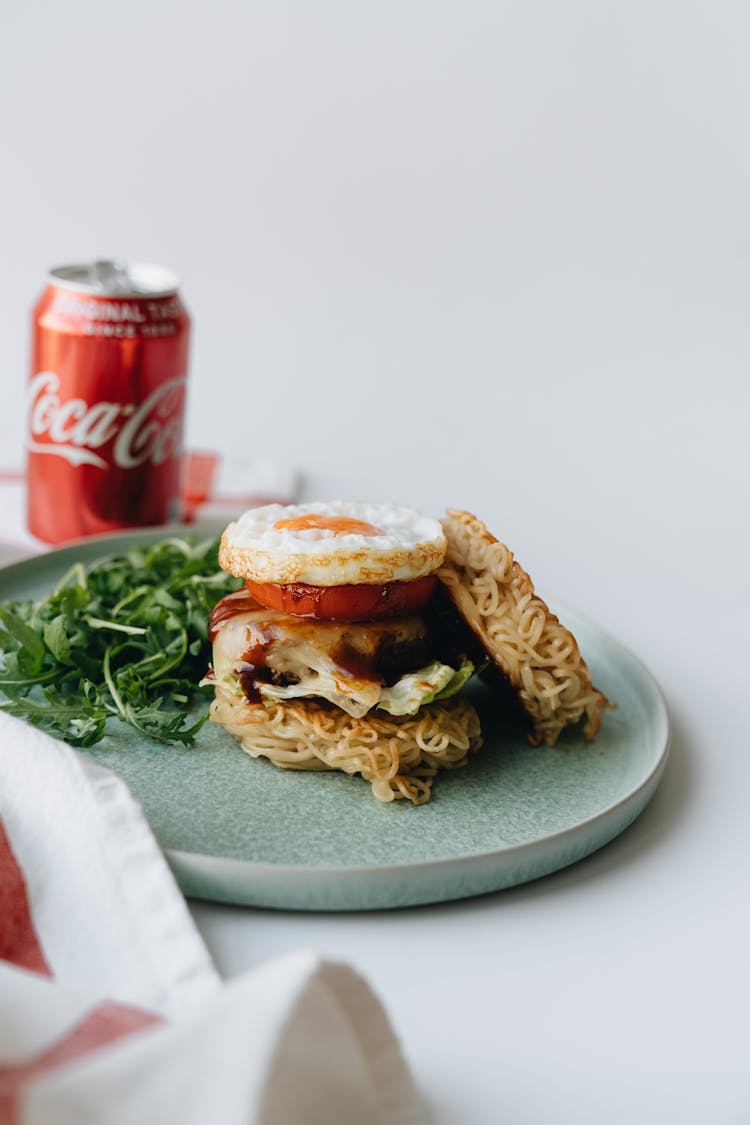 Close Up Of A Ramen Burger 