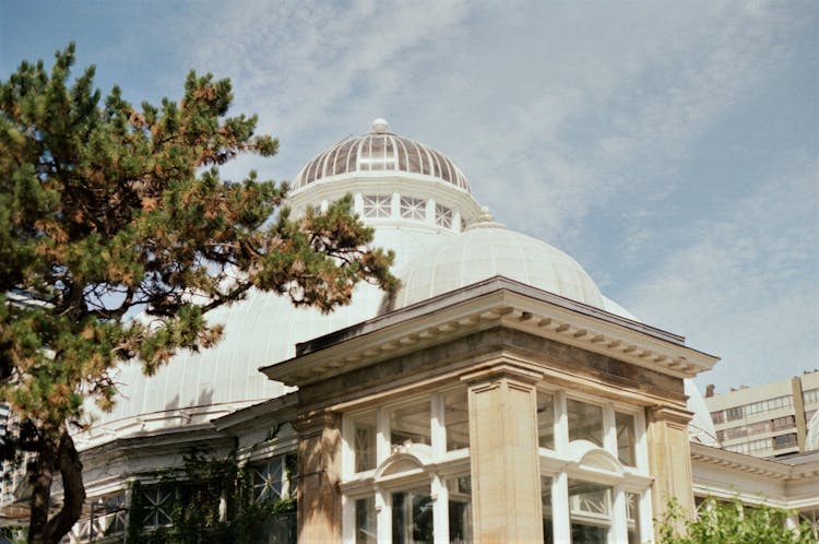 The Dome Ceiling Of The Conservatory Building In Allan Gardens Park In Toronto Canada