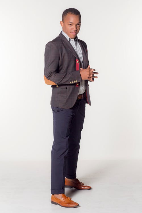 Studio Portrait of an Elegant Man in a Suit