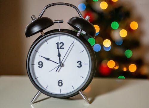 Close-Up Shot of an Analog Alarm Clock