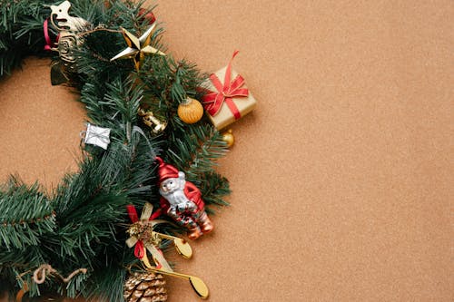 Free Close-Up Shot of a Christmas Wreath Stock Photo