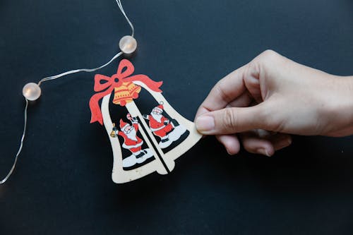 Paper Christmas bell for handmade garland