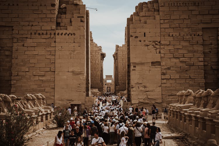 
Tourists Visiting The Karnak Temple In Egypt