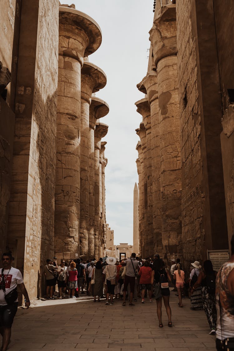 
Tourists Visiting The Karnak Temple In Egypt