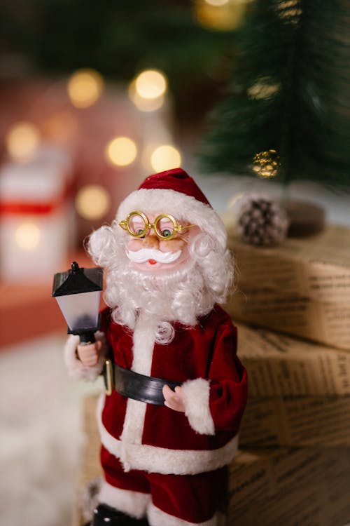 Estatueta De Papai Noel Com Lente Tilt Shift