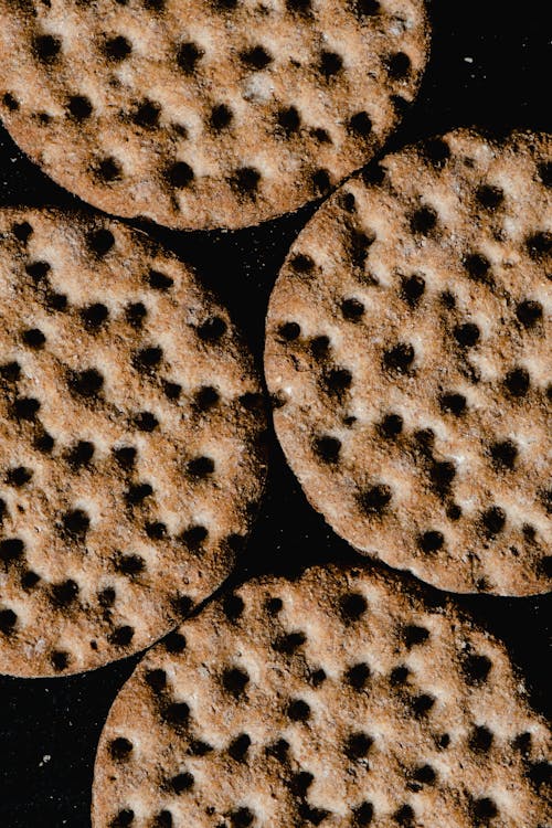 Close-Up Photograph of Brown Biscuits
