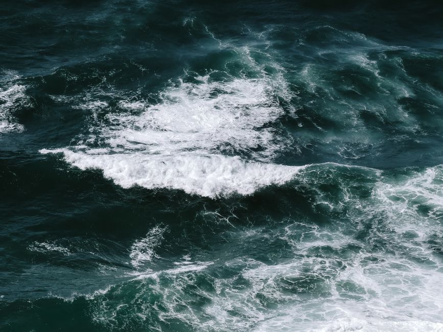 Powerful waves crash in a dramatic seascape captured on the coast of New Zealand.
