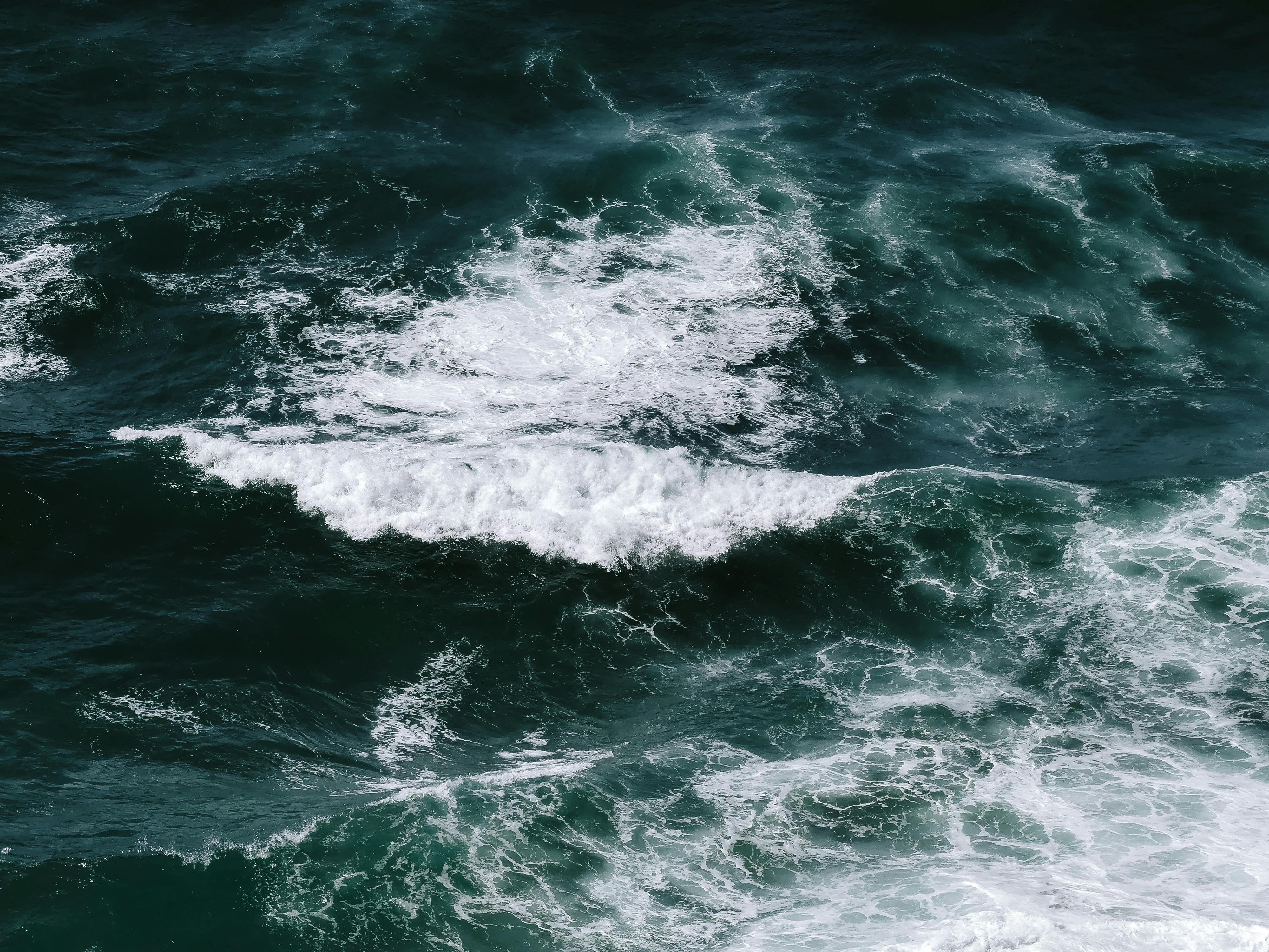 Stormy Sea Ocean Waves with Foam Whiteca, Stock Video