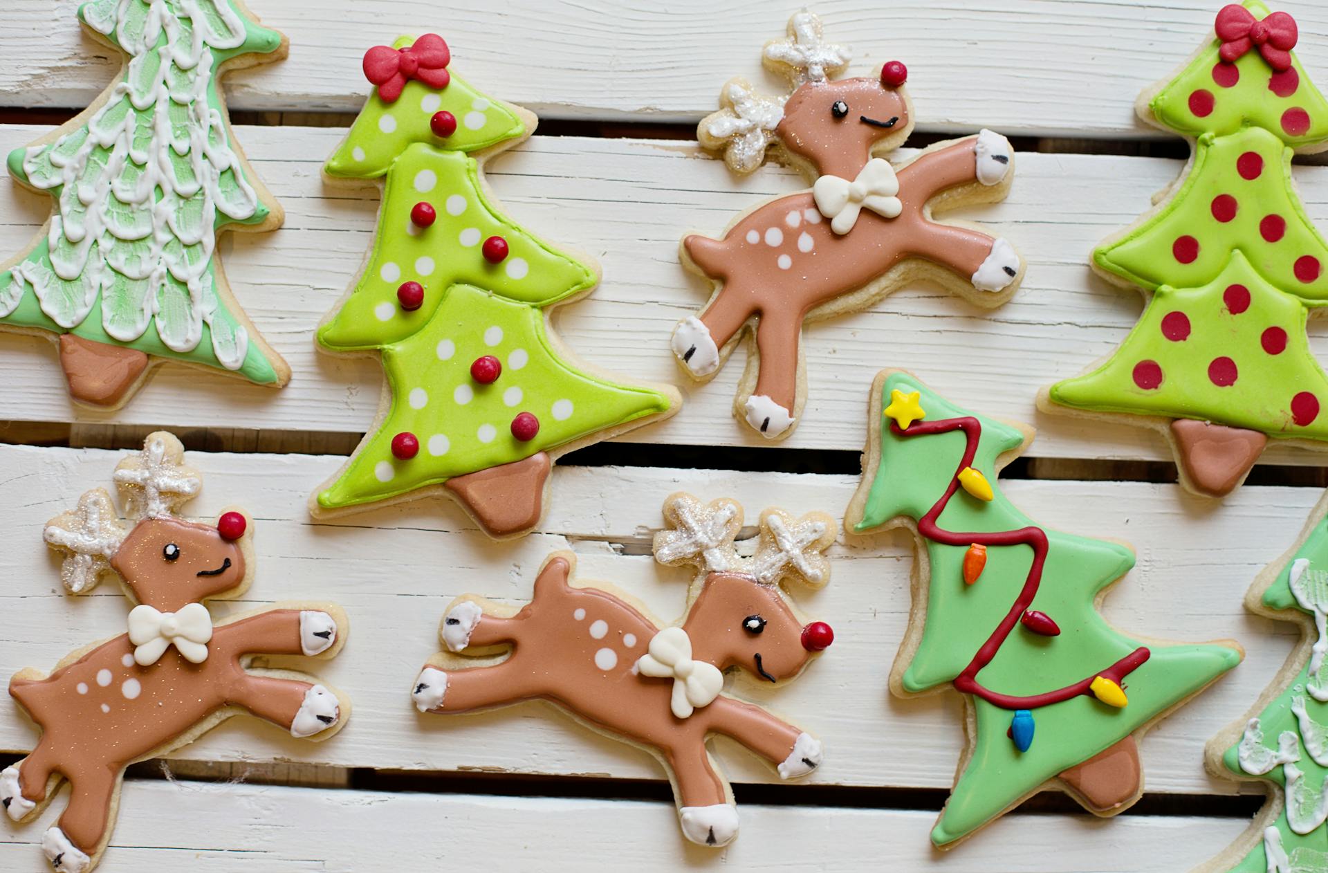Close-Up Shot of Holiday Cookies