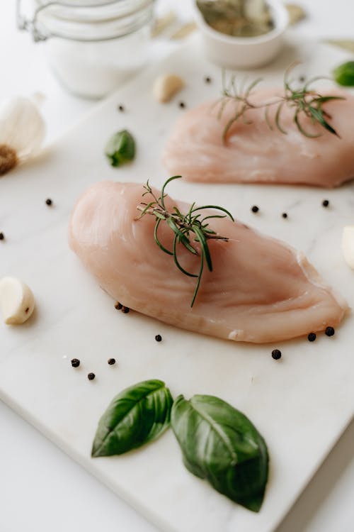 Close-Up Shot of Uncooked Chicken Breast