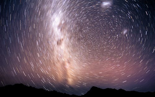 Time Lapse Photography of Stars During Night Time