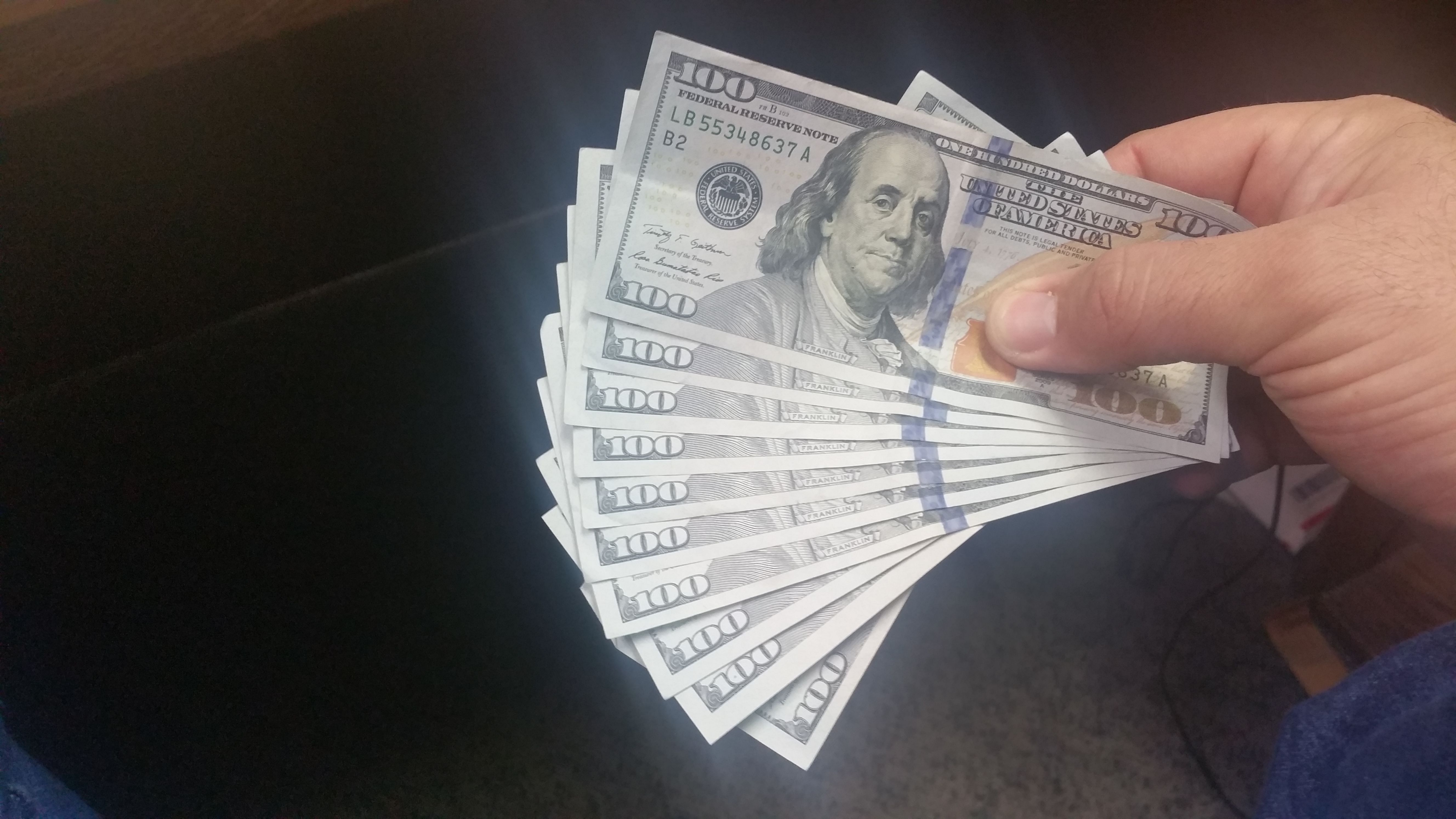 Free stock photo of cash, dollars, hundred dollas
