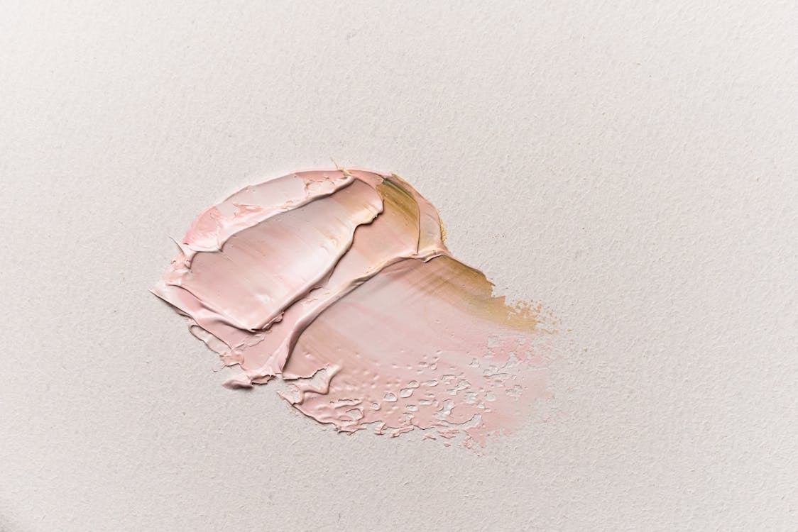 Pink Paint on White Canvas