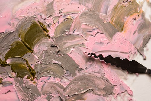 Gray and Pink Abstract Painting