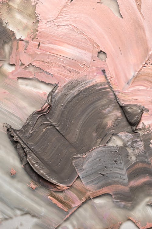Gray and Pink Abstract Painting