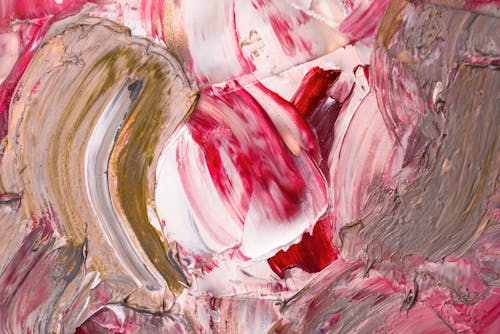 Red and White Abstract Painting