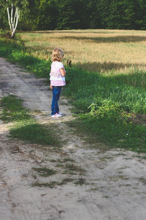 Little girl on path