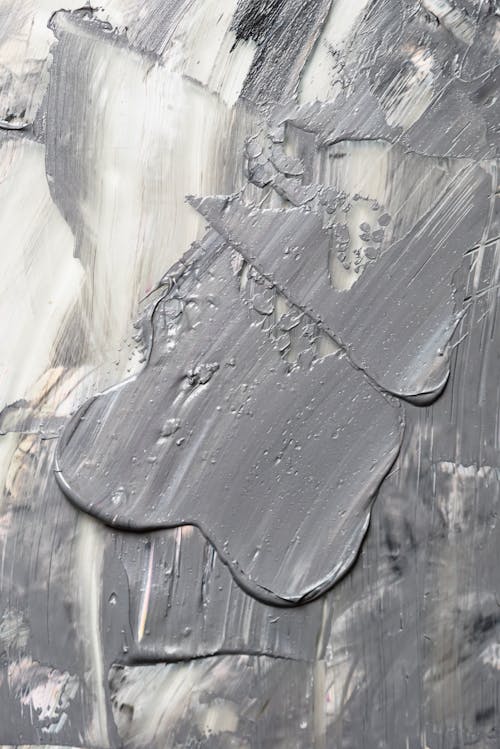 A Gray and White Abstract Painting