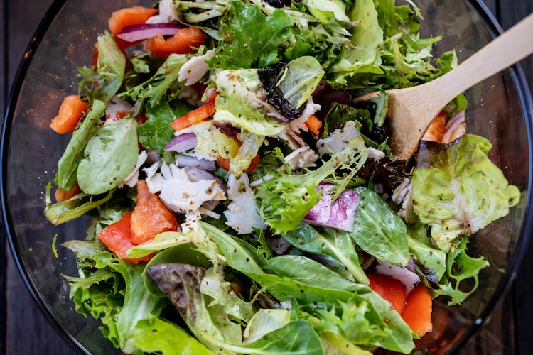 Close-Up Shot Of A Salad 