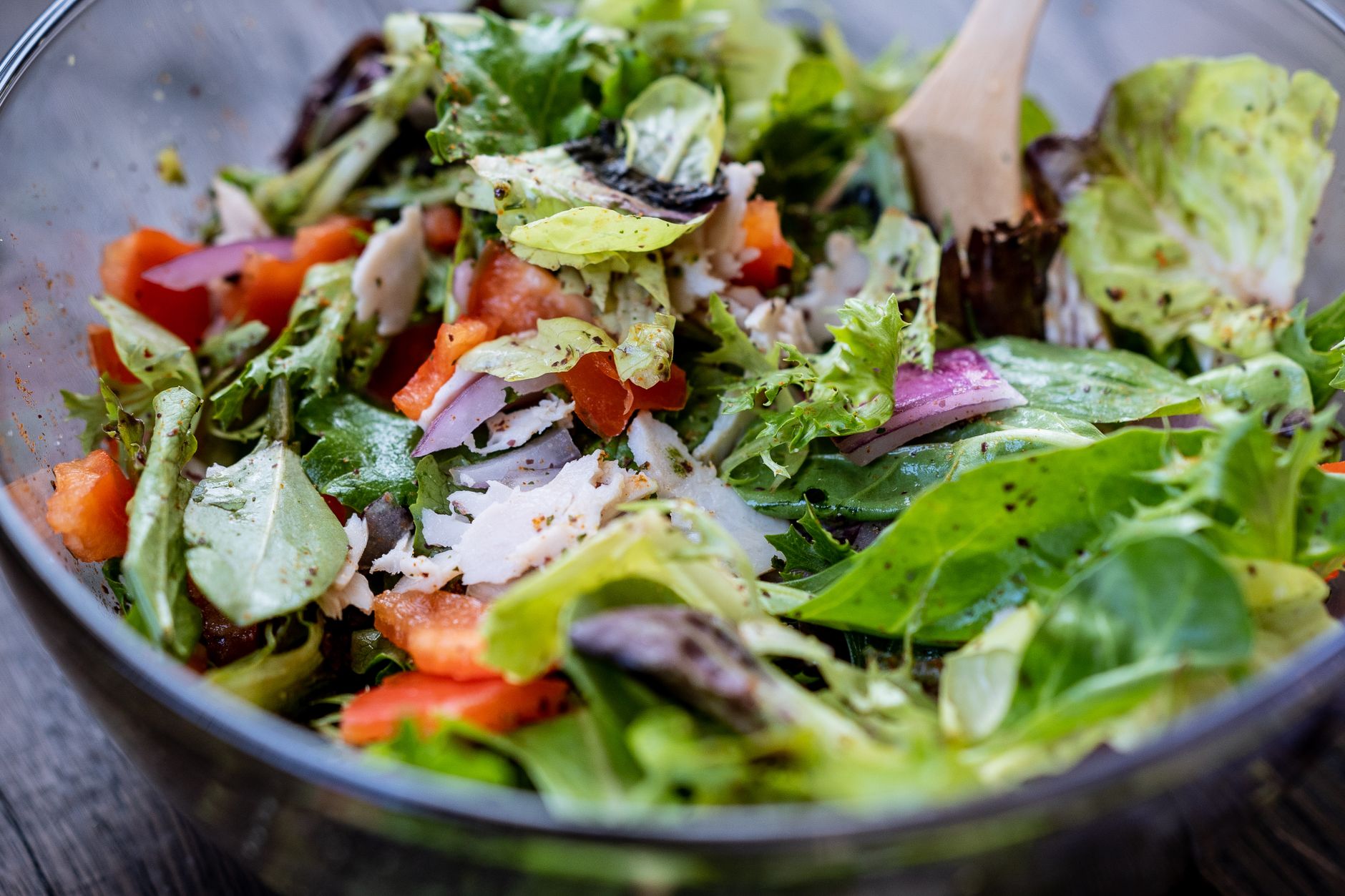 Ensalada bien preparada Ensalada mixta en tazón