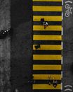 Drone Shot of People Crossing the Street