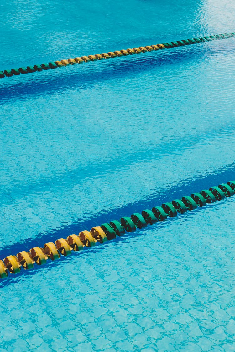 Swimming Pool With Lane Markers In Blue Water