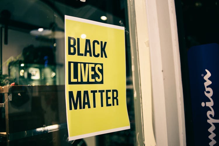 Bright Yellow Signboard With Black Lives Matter