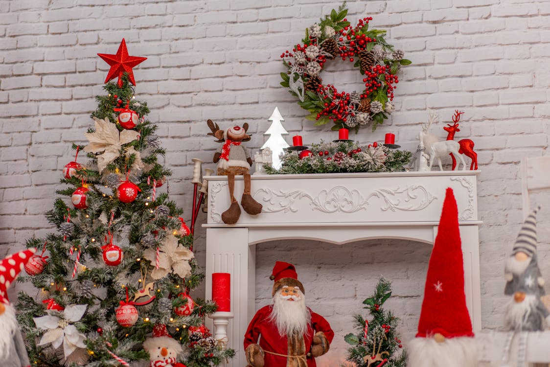 Free Abundance of Christmas Decoration on Display Stock Photo