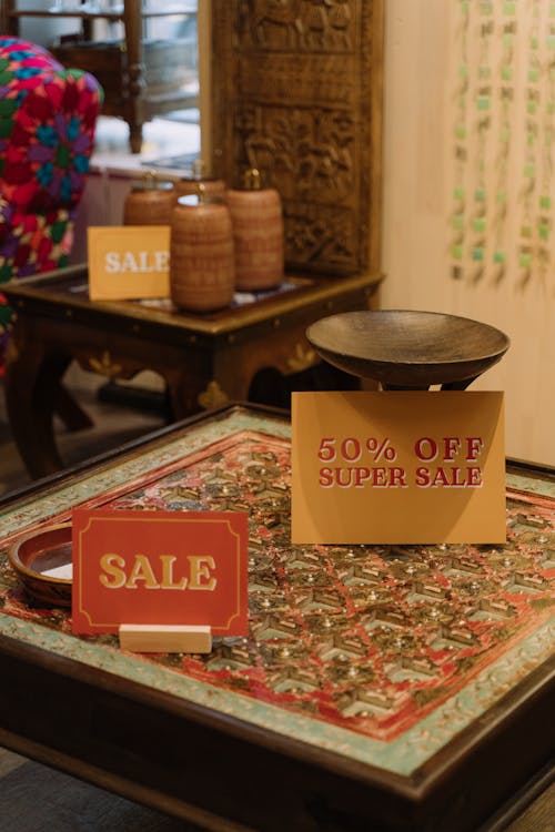 Sale Tag on Display in a Store