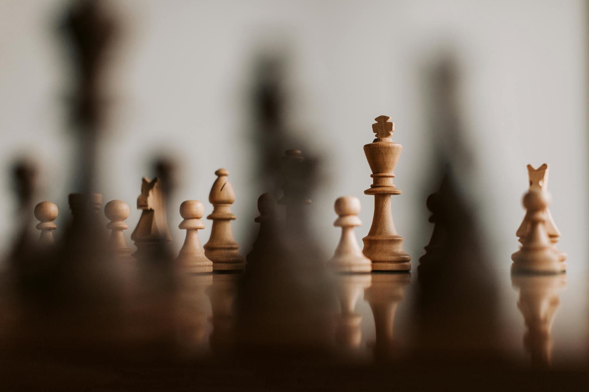 Close=up Shot of Chess Pieces