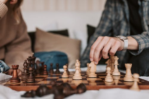 Free People Playing a Game of Chess Stock Photo